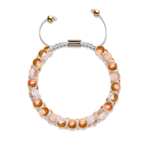 Rose Chrome x Caramel | Glitter Glass Double Bracelet